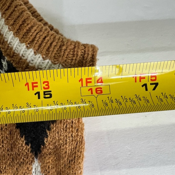 Derek Heart tan argyle sleeveless sweater dress preppy lightweight neutral fall - Picture 6 of 8